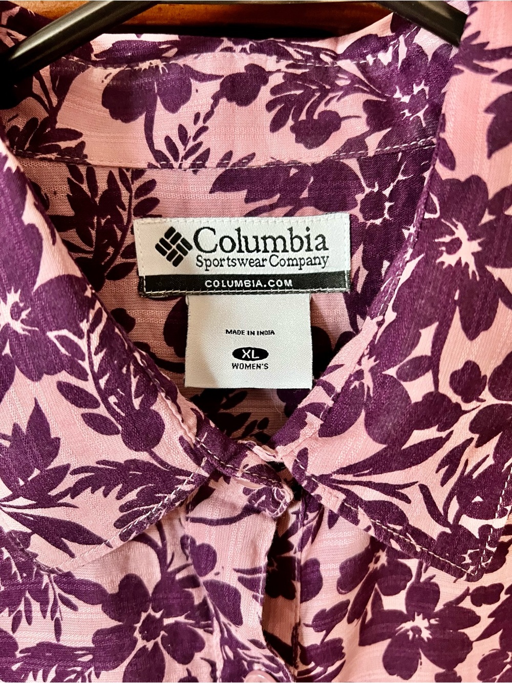 Columbia Women's Purple Floral Short-Sleeve Shirt